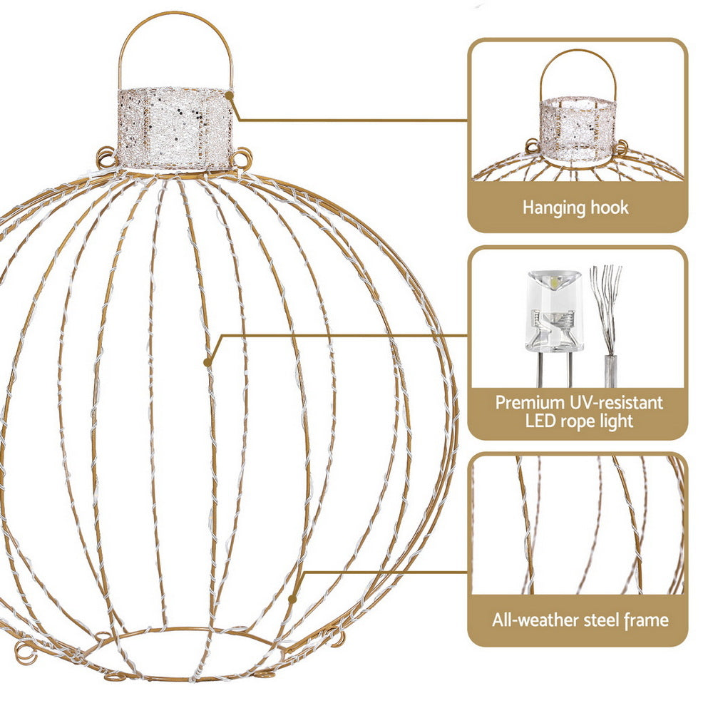 Jingle Jollys Christmas Lights 320 LED Fairy Light 3pcs Ball Decorations Set XMAS-MOT-BALL01-WARM