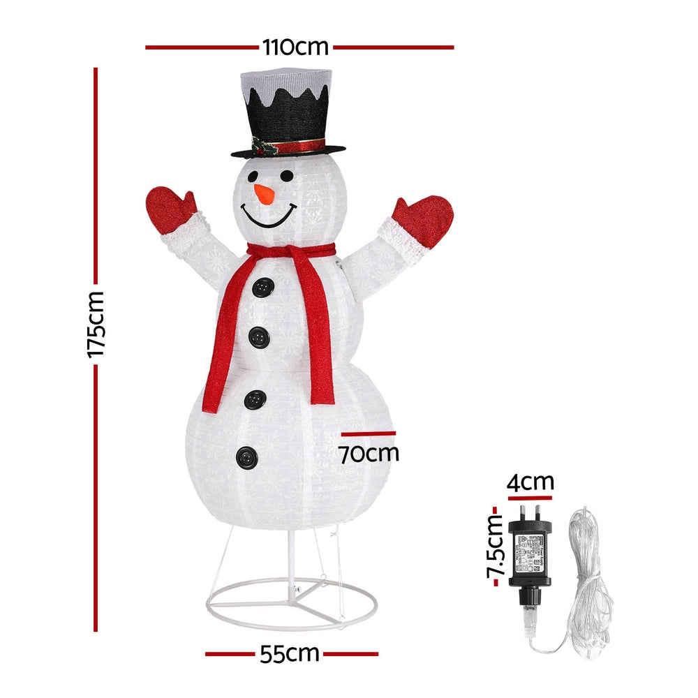 1.7M Christmas Lights 200 LED Fairy Light Snowman Decorations Jingle Jollys XMAS-MOT-C-SNOW-WH