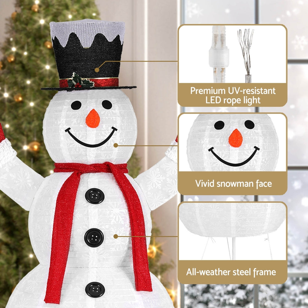 1.7M Christmas Lights 200 LED Fairy Light Snowman Decorations Jingle Jollys XMAS-MOT-C-SNOW-WH