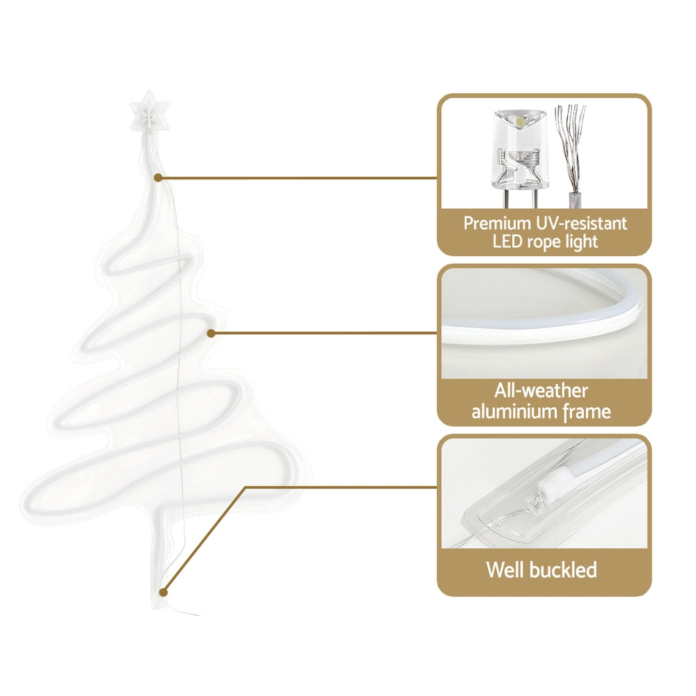 Jingle Jollys Christmas Lights 114cm Fairy Light Green Tree Decorations XMAS-MOT-C-TREE-GR