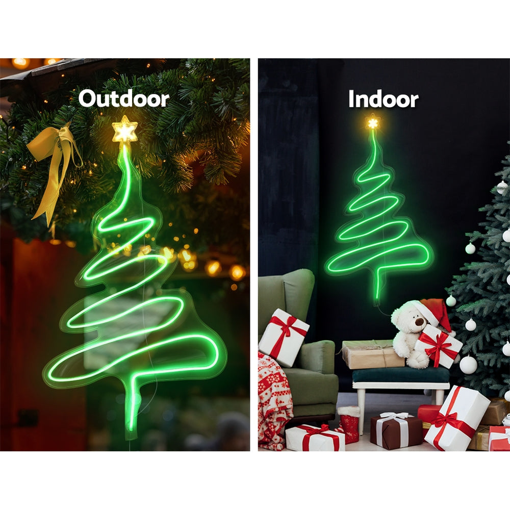 Jingle Jollys Christmas Lights 114cm Fairy Light Green Tree Decorations XMAS-MOT-C-TREE-GR