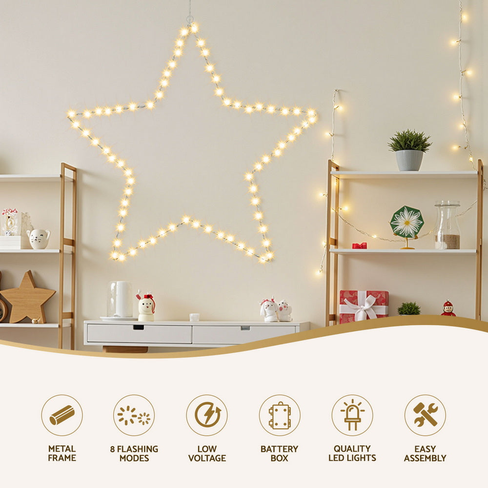 Jingle Jollys Christmas Lights 50cm Star 70 LED Xmas Decorations XMAS-MOT-D-FD-STAR
