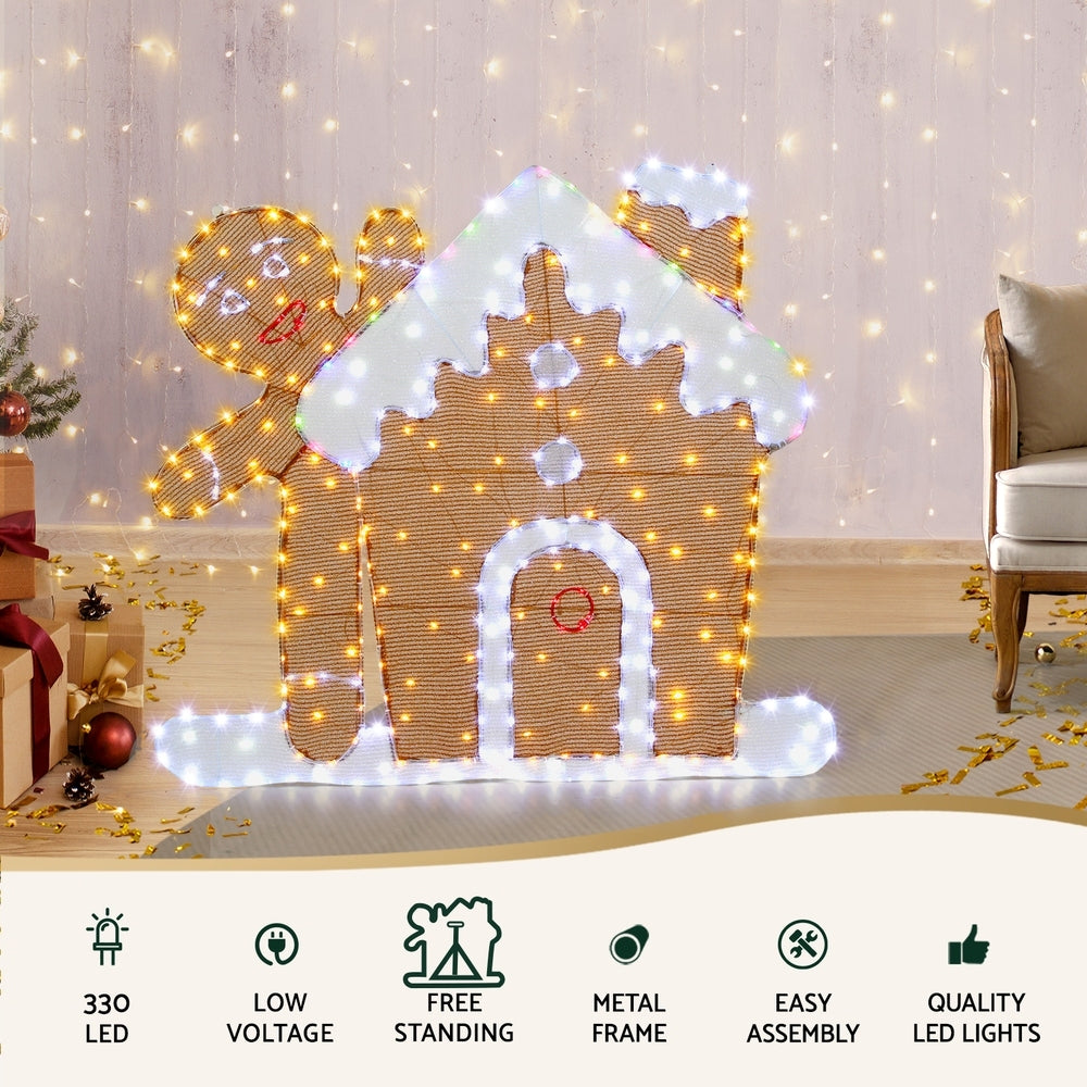 330 LED Christmas Lights Gingerbread Motif Fairy Light Decoration Jingle Jollys XMAS-MOT-D-GINGER-HOUSE