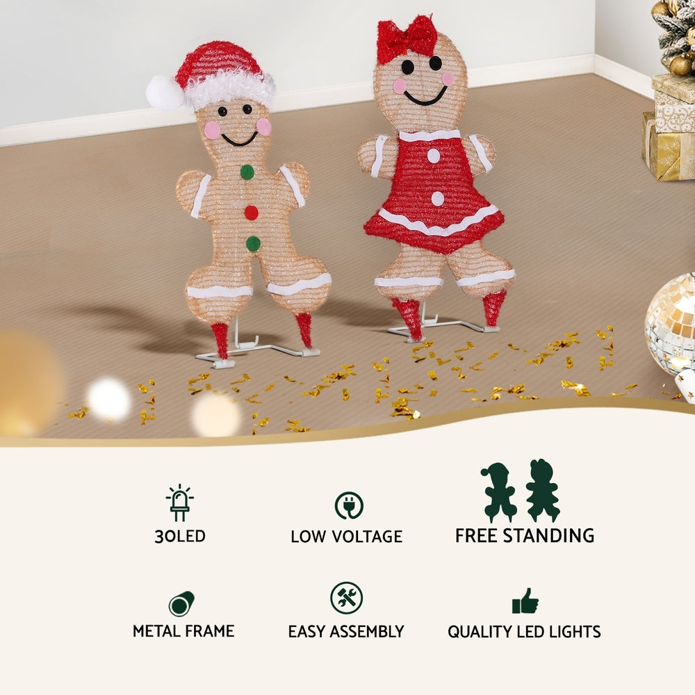 30 LED Christmas Lights Gingerbread Motif Fairy Light Decoration Jingle Jollys XMAS-MOT-D-GINGER-TWO