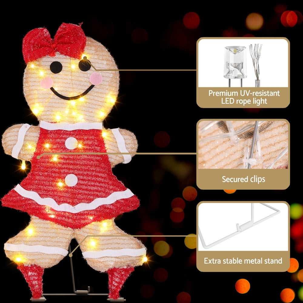30 LED Christmas Lights Gingerbread Motif Fairy Light Decoration Jingle Jollys XMAS-MOT-D-GINGER-TWO