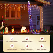 Jingle Jollys 3.5M Christmas Lights 300 LED Ladder Light with Santa Claus Decor XMAS-MOT-D-LADDER-MC