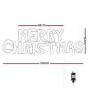 1.6M Christmas Lights Motif 360 LED Rope Light Outdoor Decoration Jingle Jollys XMAS-MOT-D-MERRYCHRIS-MC01