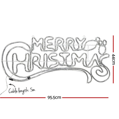 0.96M Christmas Lights Merry Christmas 288 LED Decorations Jingle Jollys XMAS-MOT-D-MERYCHRIS-MC