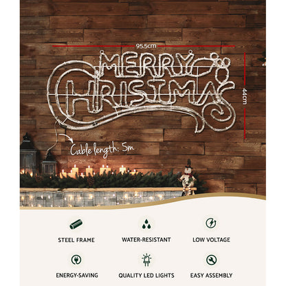 0.96M Christmas Lights Merry Christmas 288 LED Decorations Jingle Jollys XMAS-MOT-D-MERYCHRIS-MC