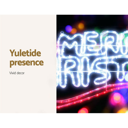 0.96M Christmas Lights Merry Christmas 288 LED Decorations Jingle Jollys XMAS-MOT-D-MERYCHRIS-MC