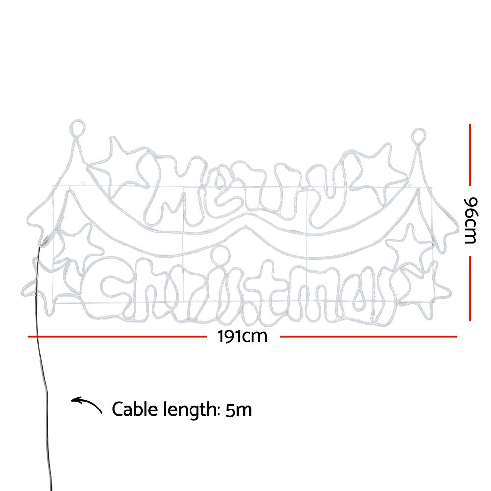 Jingle Jollys Christmas Lights 191cm 612 LEDs Fairy Light Outdoor Decorations XMAS-MOT-D-MERYCHRIS-MC02