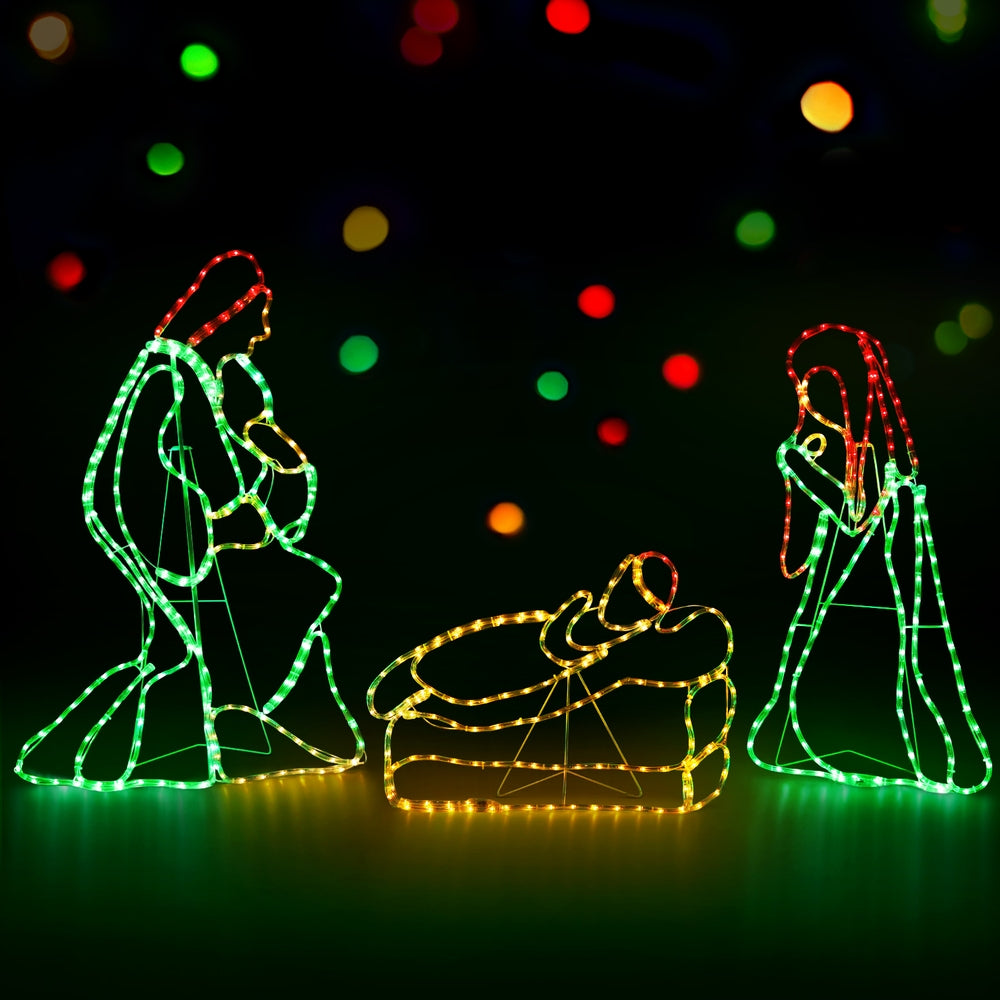 1.12M Christmas Lights Motif 552 LED Rope Light Outdoor Decoration Jingle Jollys XMAS-MOT-D-NATIVITY-MC