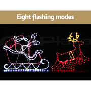 1X Christmas Lights Reindeer Sleigh 806 LED Decorations Jingle Jollys XMAS-MOT-D-SAN-DEER-MC