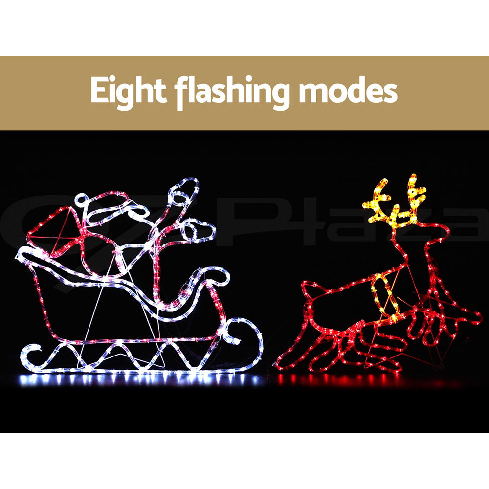 1X Christmas Lights Reindeer Sleigh 806 LED Decorations Jingle Jollys XMAS-MOT-D-SAN-DEER-MC