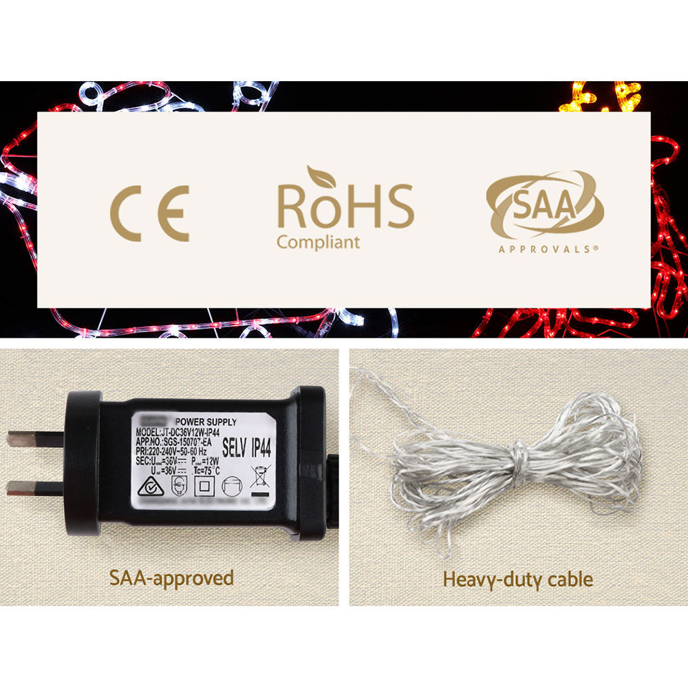 1X Christmas Lights Reindeer Sleigh 806 LED Decorations Jingle Jollys XMAS-MOT-D-SAN-DEER-MC
