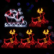 1X Christmas Lights Reindeer Sleigh 806 LED Decorations Jingle Jollys XMAS-MOT-D-SAN-DEER-MC