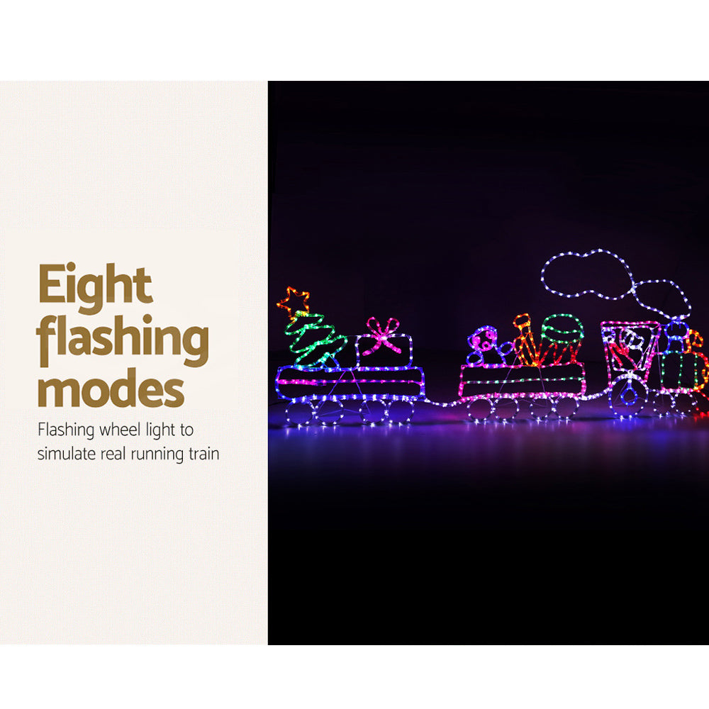 2.1M Christmas Lights 631 LED Train Motif Light Decorations Jingle Jollys XMAS-MOT-D-TRAIN-MC