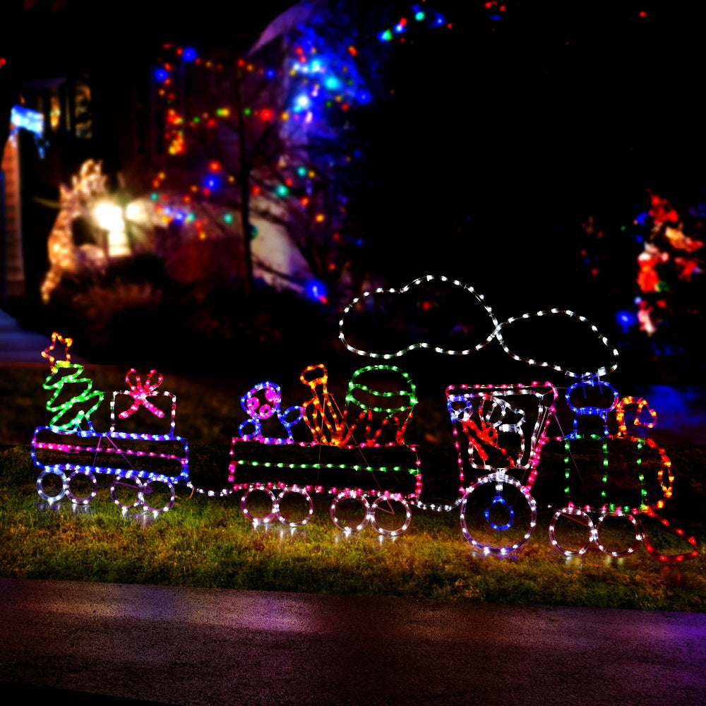 2.1M Christmas Lights 631 LED Train Motif Light Decorations Jingle Jollys XMAS-MOT-D-TRAIN-MC