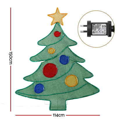 Jingle Jollys Christmas Lights 150cm Motif 220 LED Rope Light Outdoor Decoration XMAS-MOT-D-TREE-MC01