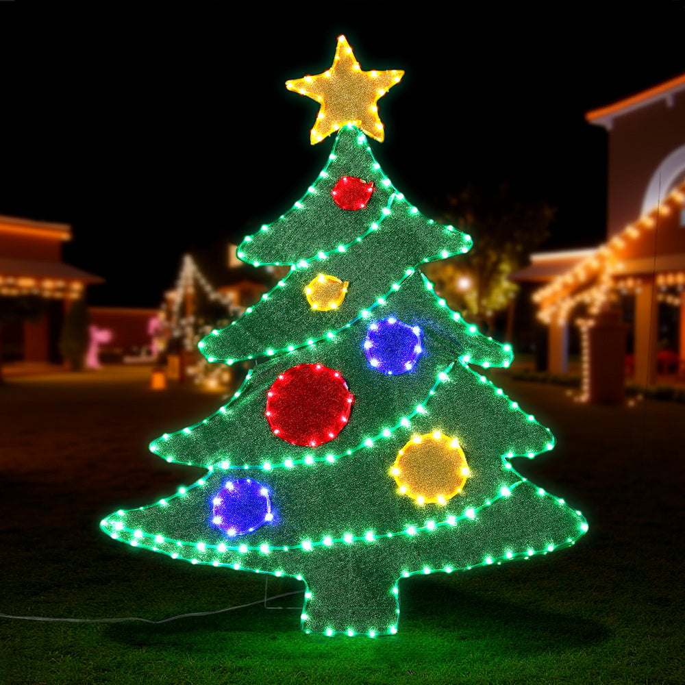 Jingle Jollys Christmas Lights 150cm Motif 220 LED Rope Light Outdoor Decoration XMAS-MOT-D-TREE-MC01