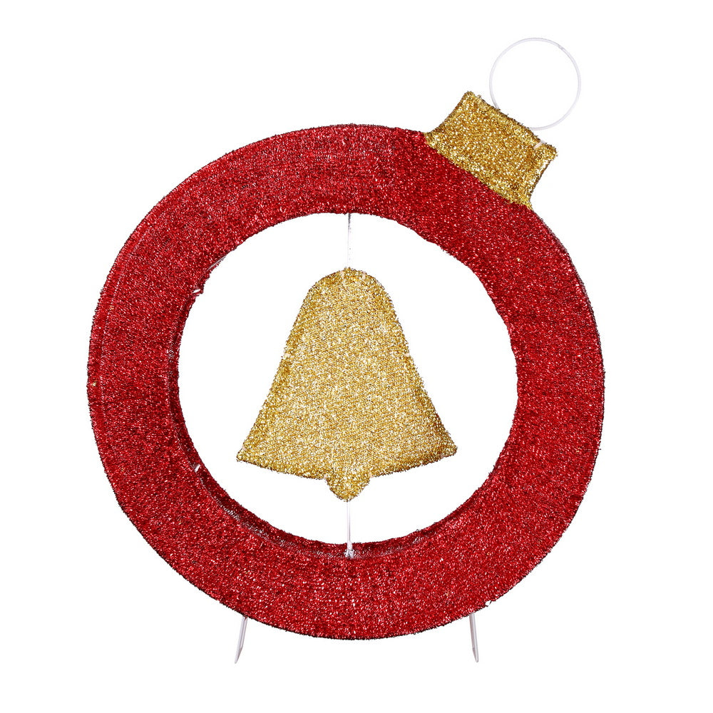 Jingle Jollys Christmas Lights 60cm Motif 30 LED Bell Wreath Xmas Decorations XMAS-MOT-D-WREATH-RD