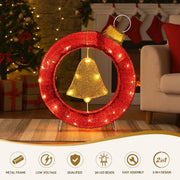 Jingle Jollys Christmas Lights 60cm Motif 30 LED Bell Wreath Xmas Decorations XMAS-MOT-D-WREATH-RD
