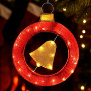 Jingle Jollys Christmas Lights 60cm Motif 30 LED Bell Wreath Xmas Decorations XMAS-MOT-D-WREATH-RD