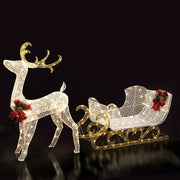 215 LED Christmas Lights Reindeer Sleigh Decorations Jingle Jollys XMAS-MOT-DEER-SLED-WM