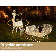 215 LED Christmas Lights Reindeer Sleigh Decorations Jingle Jollys XMAS-MOT-DEER-SLED-WM