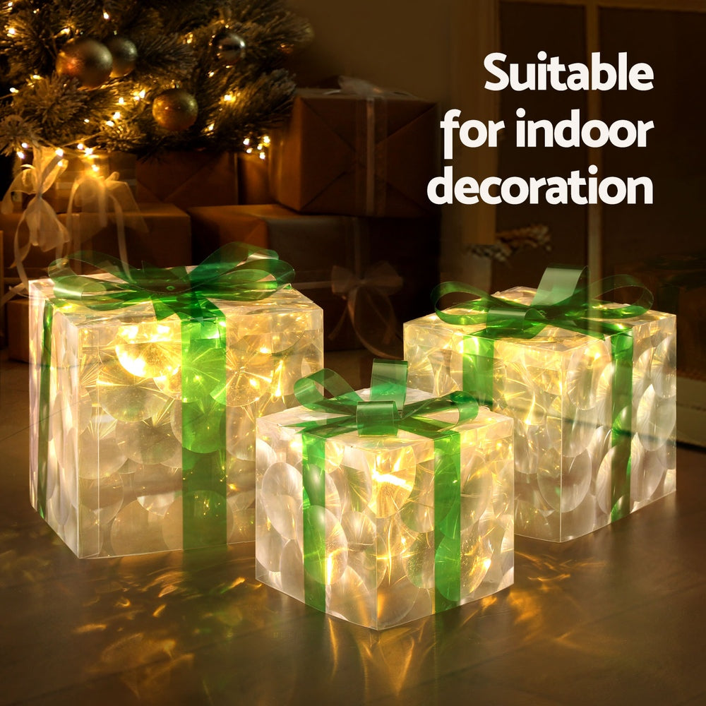 3 PCS Christmas Lights 70 LED Fairy Light Gift Box Jingle Jollys XMAS-MOT-GIFTBOX-GR