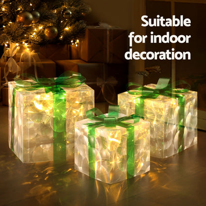 3 PCS Christmas Lights 70 LED Fairy Light Gift Box Jingle Jollys XMAS-MOT-GIFTBOX-GR