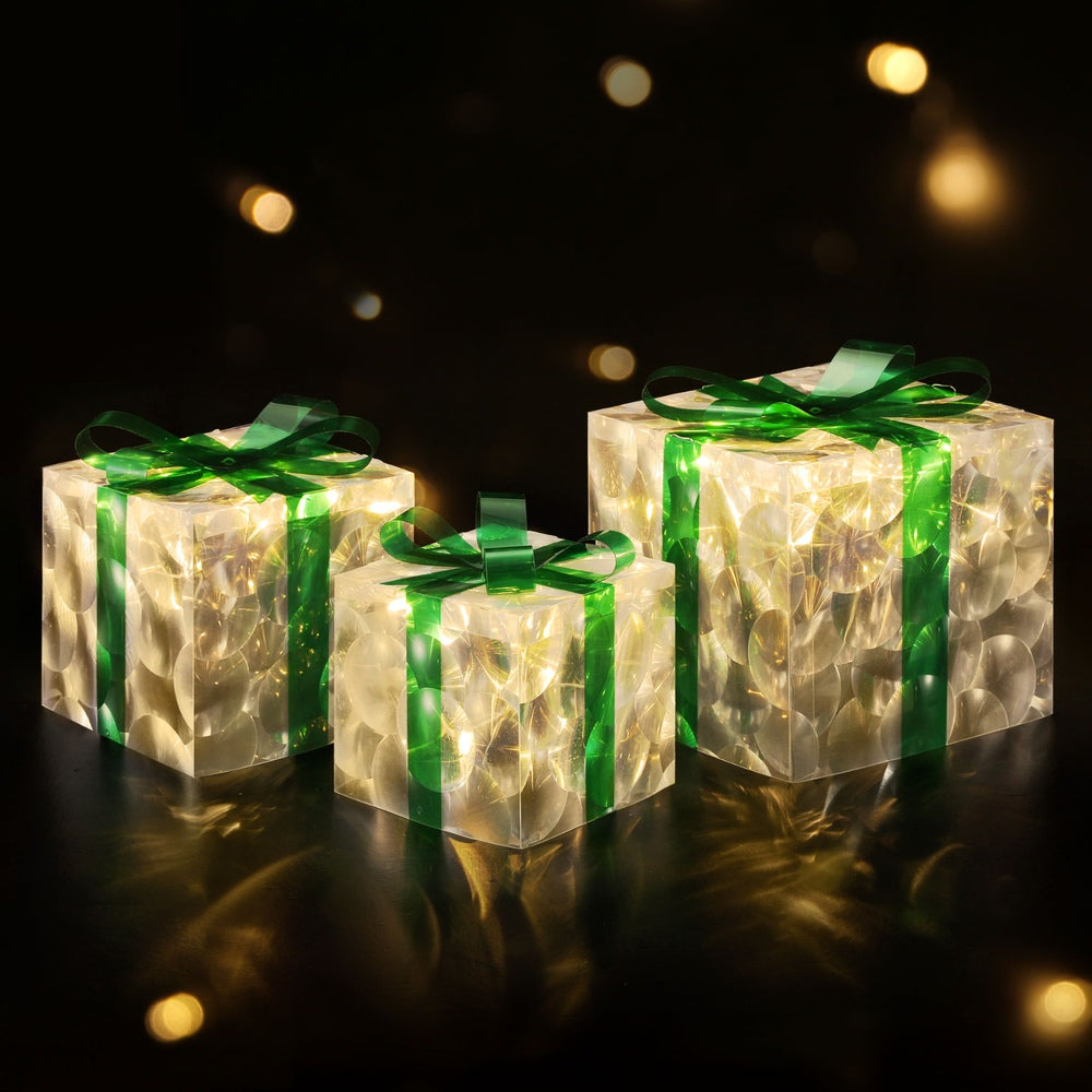 3 PCS Christmas Lights 70 LED Fairy Light Gift Box Jingle Jollys XMAS-MOT-GIFTBOX-GR