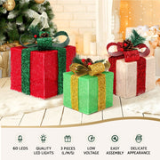3 PCS Christmas Lights 60 LED Fairy Light Gift Box Jingle Jollys XMAS-MOT-GIFTBOX-MC