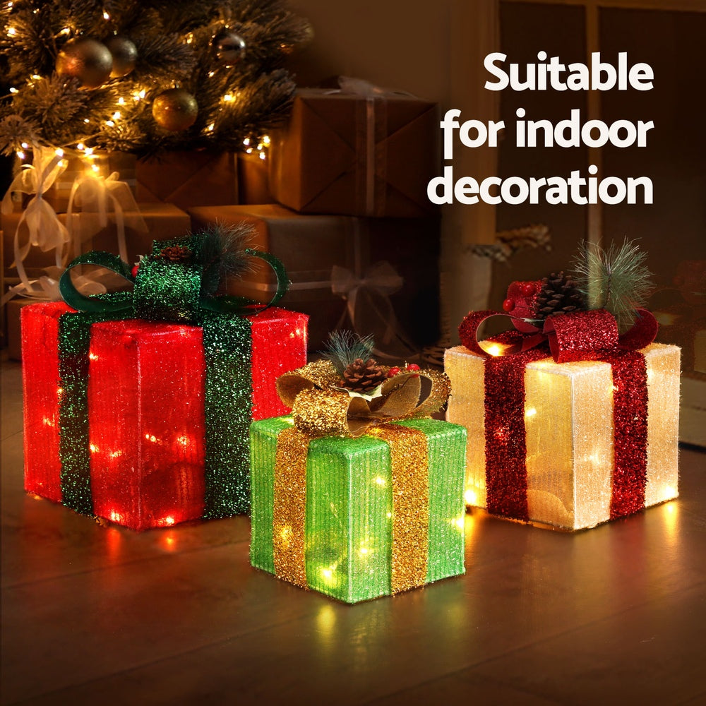 3 PCS Christmas Lights 60 LED Fairy Light Gift Box Jingle Jollys XMAS-MOT-GIFTBOX-MC