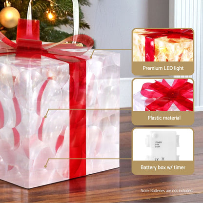 3 PCS Christmas Lights 70 LED Fairy Light Gift Box Jingle Jollys XMAS-MOT-GIFTBOX-RD