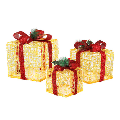 3 PCS Christmas Lights Gift Box Set Set 48 LED Decorations Jingle Jollys XMAS-MOT-GIFTBOX-WARM