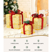 3 PCS Christmas Lights Gift Box Set Set 48 LED Decorations Jingle Jollys XMAS-MOT-GIFTBOX-WARM