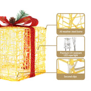 3 PCS Christmas Lights Gift Box Set Set 48 LED Decorations Jingle Jollys XMAS-MOT-GIFTBOX-WARM