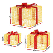3 PCS Christmas Lights 240 LED Fairy Light Gift Box Decorations Jingle Jollys XMAS-MOT-GIFTBOX-WARM-L