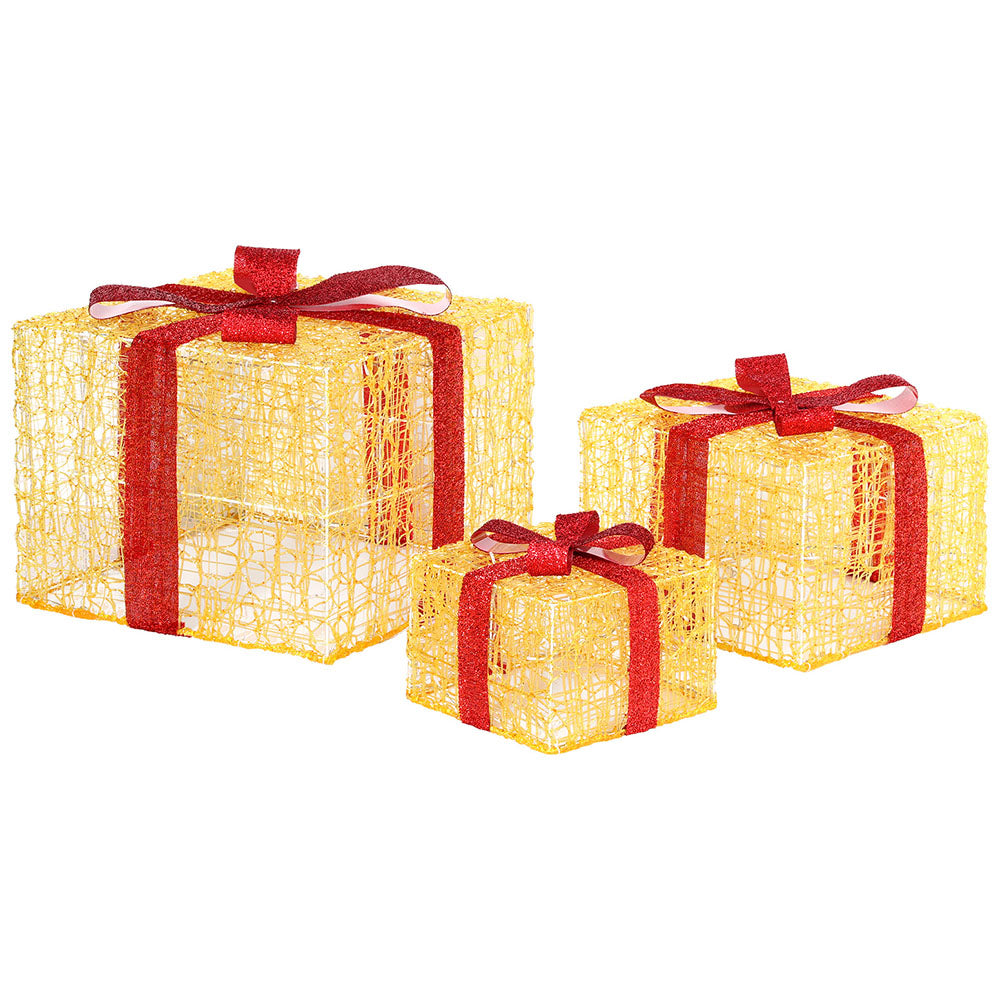 3 PCS Christmas Lights 240 LED Fairy Light Gift Box Decorations Jingle Jollys XMAS-MOT-GIFTBOX-WARM-L