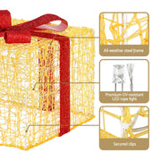 3 PCS Christmas Lights 240 LED Fairy Light Gift Box Decorations Jingle Jollys XMAS-MOT-GIFTBOX-WARM-L