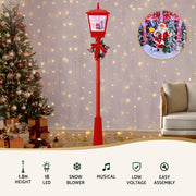 1.8M Christmas Lights Post Lamp LED Outdoor Decorations Jingle Jollys XMAS-MOT-LAMP-6FT-RED