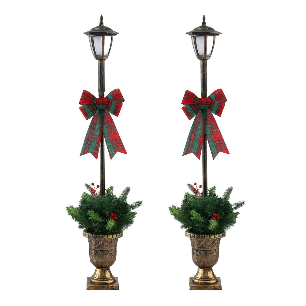 Jingle Jollys Christmas Lights 125cm Lamp Post 50 LED Fairy Light Decorations XMAS-MOT-LAMP-BRX2
