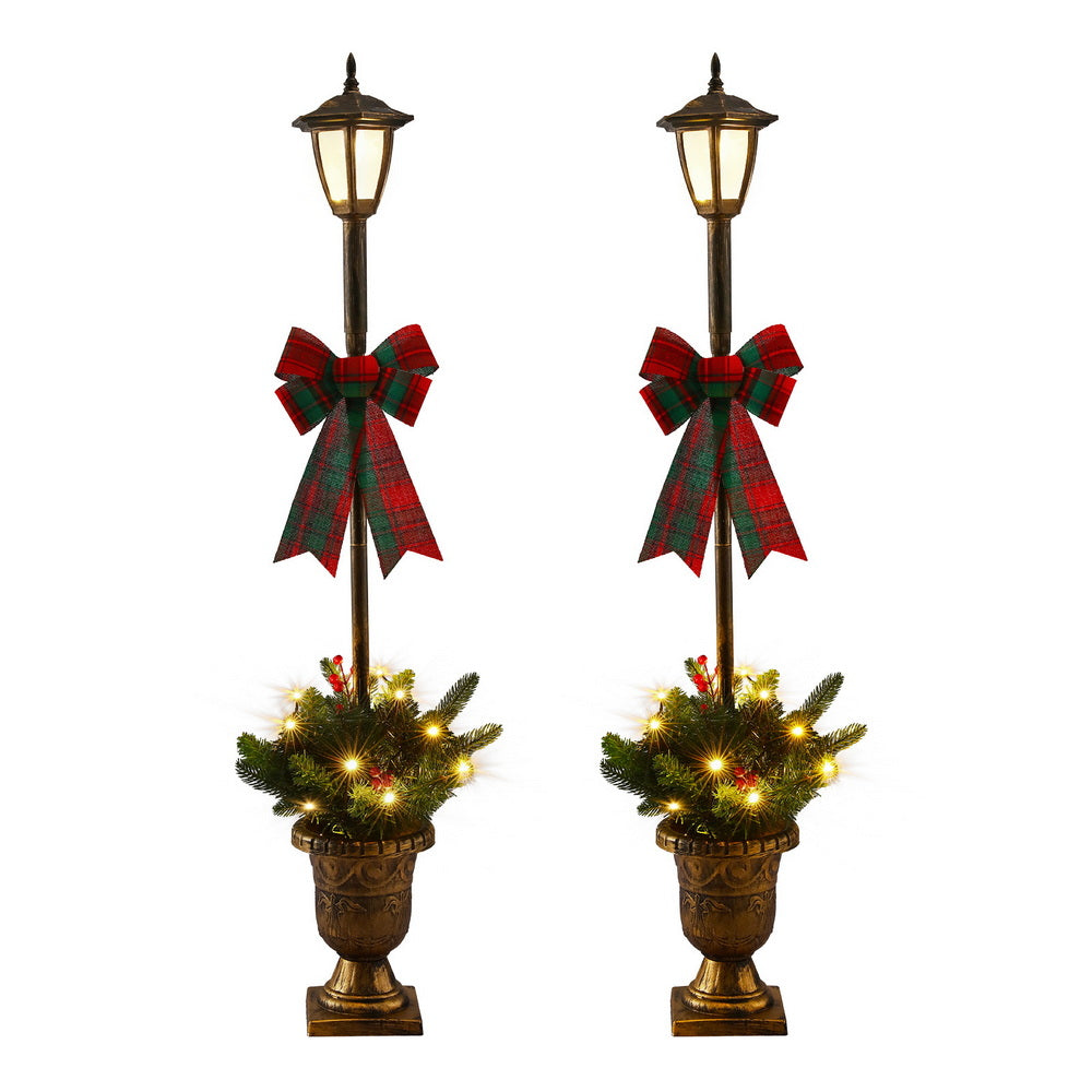 Jingle Jollys Christmas Lights 125cm Lamp Post 50 LED Fairy Light Decorations XMAS-MOT-LAMP-BRX2