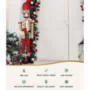 Jingle Jollys Christmas Lights 170cm Nutcracker 180 LED Fairy Light Decorations XMAS-MOT-NUT-5FT-MC