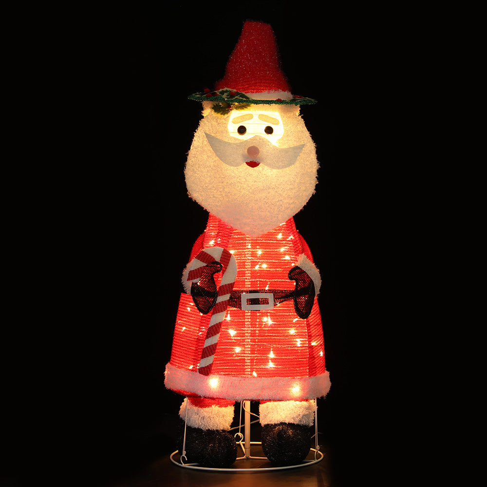 Jingle Jollys Christmas Lights 96 LED 120cm Fairy Light Santa Decorations XMAS-MOT-SANTA-4FT-WARM