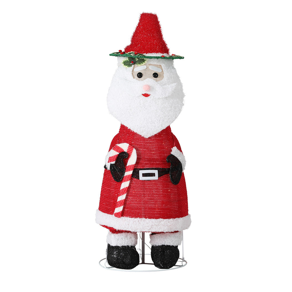 Jingle Jollys Christmas Lights 96 LED 120cm Fairy Light Santa Decorations XMAS-MOT-SANTA-4FT-WARM