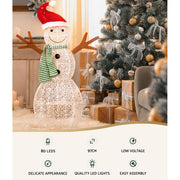 0.97M Christmas Lights Snowman 80 LED Decorations Jingle Jollys XMAS-MOT-SNOW-3FT-MC