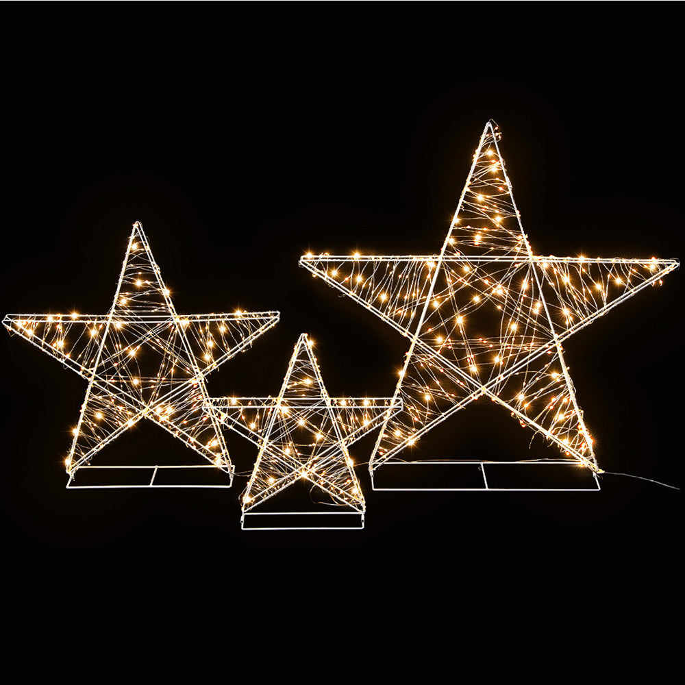 3 PCS Christmas Lights 900 LED Fairy Light Star Decorations Jingle Jollys XMAS-MOT-STAR-3PCS-WARM