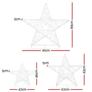 3 PCS Christmas Lights 900 LED Fairy Light Star Decorations Jingle Jollys XMAS-MOT-STAR-3PCS-WARM